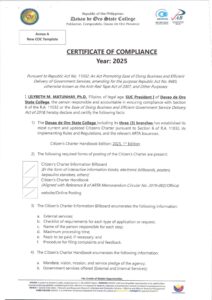 Certificate of Compliance 2025